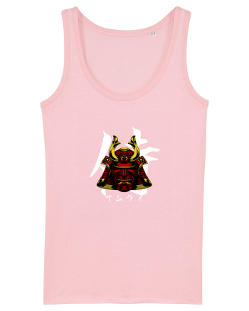 Cap Samurai (kanji și katakana) alb Cotton Pink
