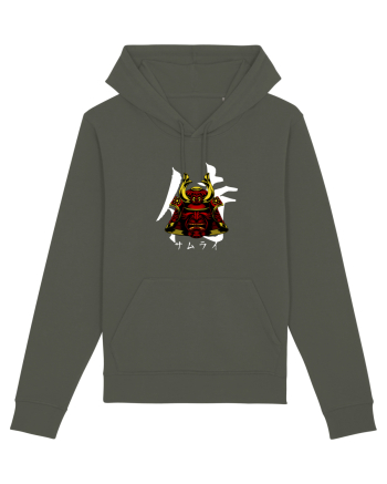 Cap Samurai (kanji și katakana) alb Khaki