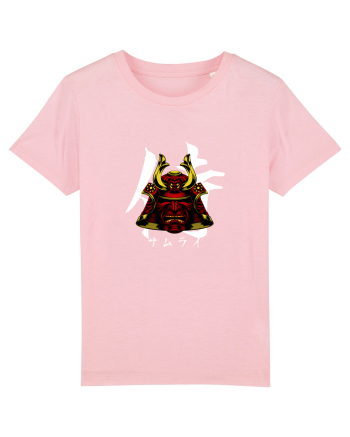 Cap Samurai (kanji și katakana) alb Cotton Pink