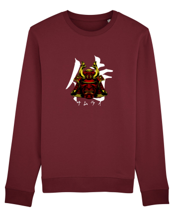 Cap Samurai (kanji și katakana) alb Burgundy