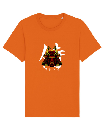 Cap Samurai (kanji și katakana) alb Bright Orange