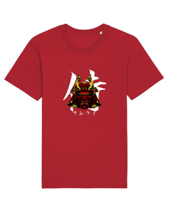 Cap Samurai (kanji și katakana) alb Red