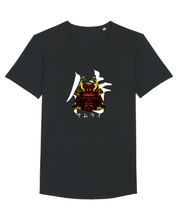 Cap Samurai (kanji și katakana) alb Black