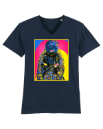 Retro Astronaut  Tricou mânecă scurtă guler V Bărbat Presenter
