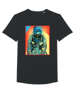Retro Astronaut  Tricou mânecă scurtă guler larg Bărbat Skater
