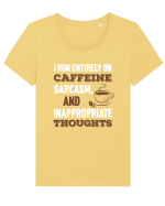 COFFEE Tricou mânecă scurtă guler larg fitted Damă Expresser