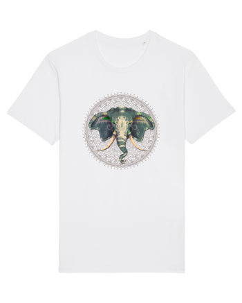 Yoga Elefant in Mandala White