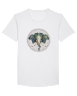 Yoga Elefant in Mandala Tricou mânecă scurtă guler larg Bărbat Skater