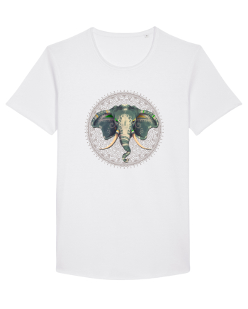 Yoga Elefant in Mandala White