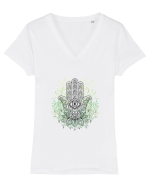 Hand of Fate Verde Tricou mânecă scurtă guler V Damă Evoker