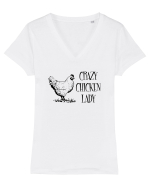 CHICKEN LADY Tricou mânecă scurtă guler V Damă Evoker