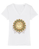 Soare Dreamcatcher Mandala Tricou mânecă scurtă guler V Damă Evoker