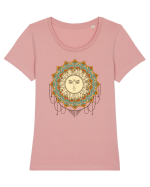Soare Dreamcatcher Mandala Tricou mânecă scurtă guler larg fitted Damă Expresser