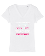TEACHER Tricou mânecă scurtă guler V Damă Evoker