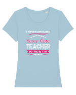 TEACHER Tricou mânecă scurtă guler larg fitted Damă Expresser