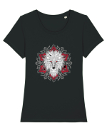 Leu Roșu în Mandala Yoga Tricou mânecă scurtă guler larg fitted Damă Expresser