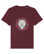 Leu Roșu în Mandala Yoga Tricou mânecă scurtă Unisex Rocker