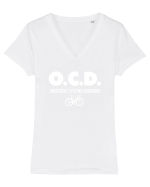 CYCLING Tricou mânecă scurtă guler V Damă Evoker
