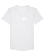 BICICLETA Tricou mânecă scurtă guler larg Bărbat Skater