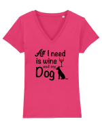 DOG Tricou mânecă scurtă guler V Damă Evoker