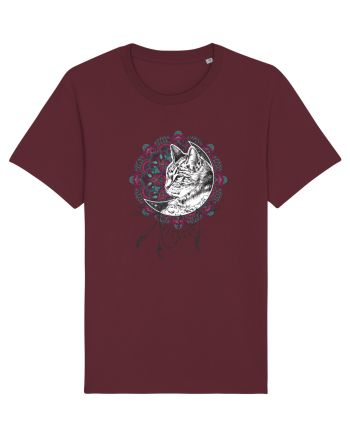 Pisică în Lună Dreamcatcher Mandala Burgundy