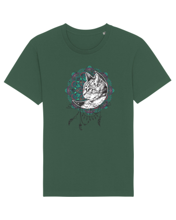 Pisică în Lună Dreamcatcher Mandala Bottle Green