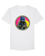 Retro Astronaut  Tricou mânecă scurtă guler larg Bărbat Skater