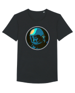 Retro Astronaut  Tricou mânecă scurtă guler larg Bărbat Skater