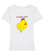EGGcellent Tricou mânecă scurtă guler larg fitted Damă Expresser