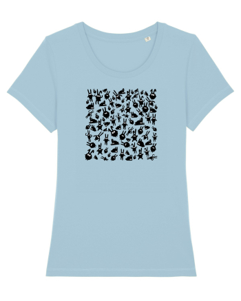 Black Bunnies Sky Blue