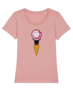 Strawberry Ice Cream Tricou mânecă scurtă guler larg fitted Damă Expresser