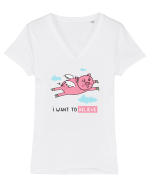 I want to BELIVE Tricou mânecă scurtă guler V Damă Evoker