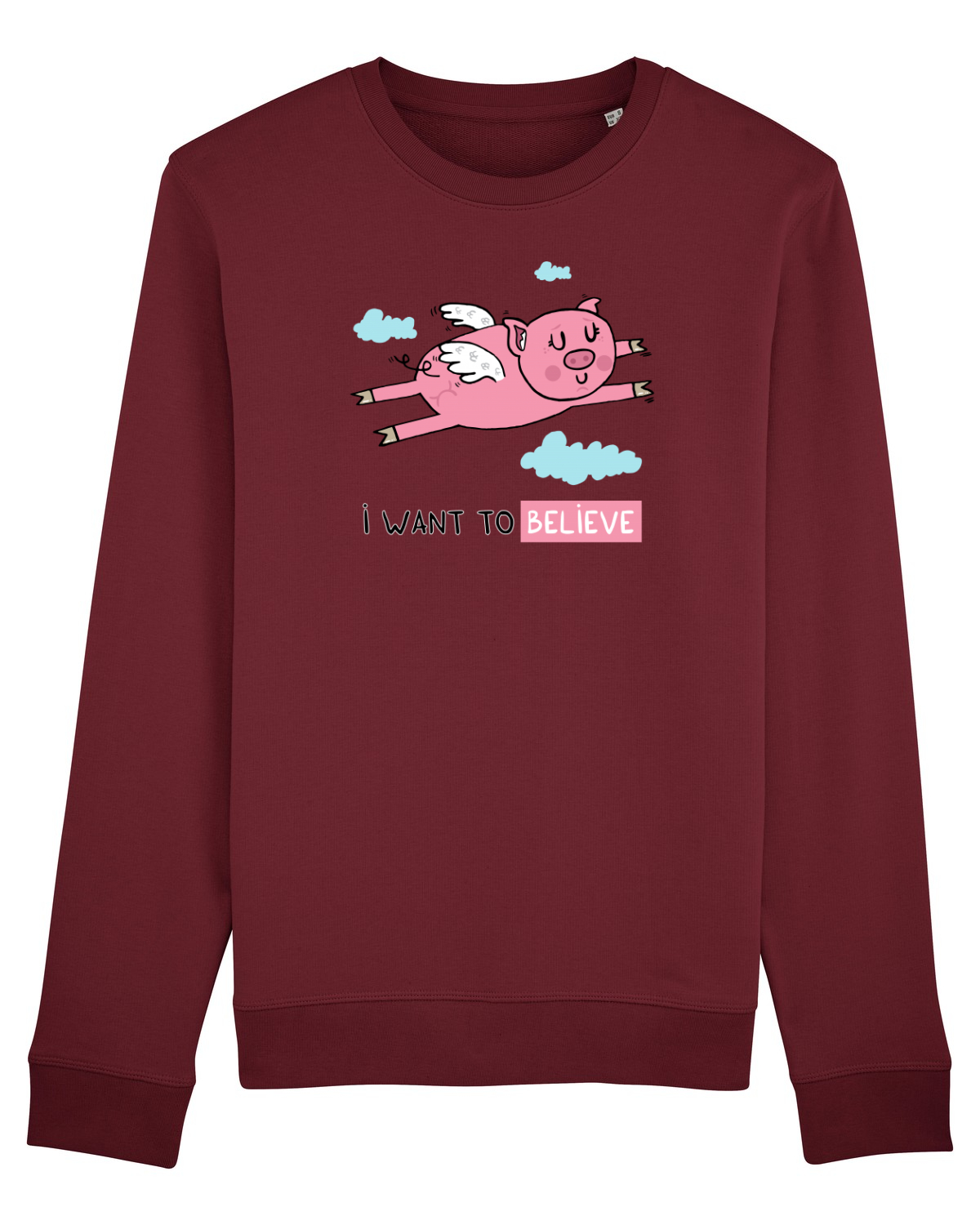 Bluză mânecă lungă Unisex Rise Burgundy