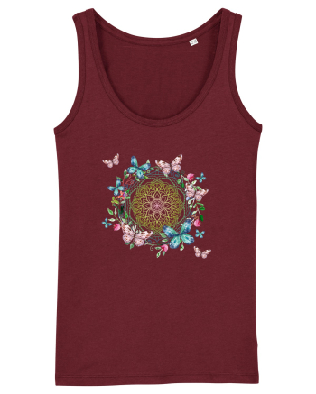 Fluturi în Mandala Yoga Burgundy