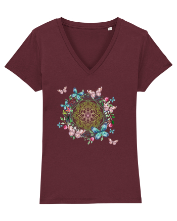 Fluturi în Mandala Yoga Burgundy