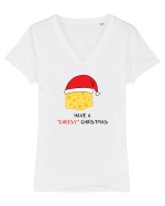 Have a CHEESY Christmas Tricou mânecă scurtă guler V Damă Evoker