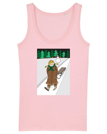 Fetița cu sanie Cotton Pink