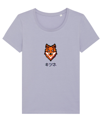 Vulpe (kitsune, katakana) Pixel Art  (negru) Lavender
