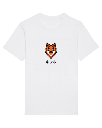 Vulpe (kitsune, katakana) Pixel Art  (negru) White