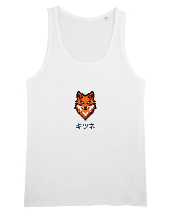 Vulpe (kitsune, katakana) Pixel Art  (negru) White