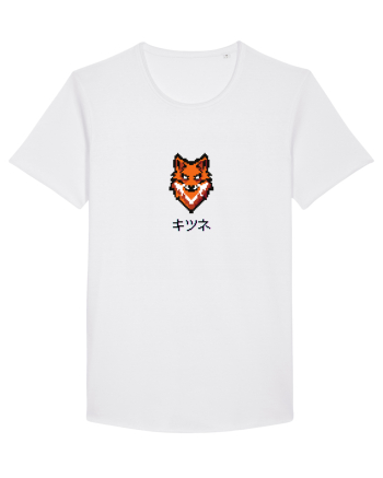Vulpe (kitsune, katakana) Pixel Art  (negru) White