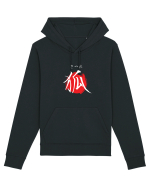 Vulpe în Japoneză (kitsune, hiragana și kanji) alb și roșu Hanorac Unisex Drummer