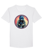 Retro Astronaut  Tricou mânecă scurtă guler larg Bărbat Skater