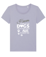 DOGS Tricou mânecă scurtă guler larg fitted Damă Expresser