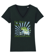FISH Tricou mânecă scurtă guler V Damă Evoker