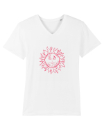 Soare cu dichis Tricou mânecă scurtă guler V Bărbat Presenter