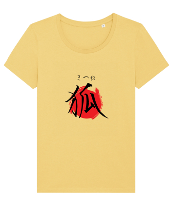 Vulpe în Japoneză (kitsune, hiragana și kanji) negru și roșu Jojoba