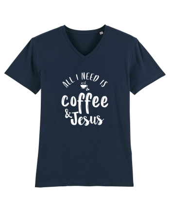 Coffee & Jesus French Navy