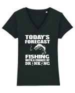 FISHING Tricou mânecă scurtă guler V Damă Evoker