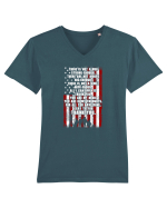 AMERICAN FLAG Tricou mânecă scurtă guler V Bărbat Presenter